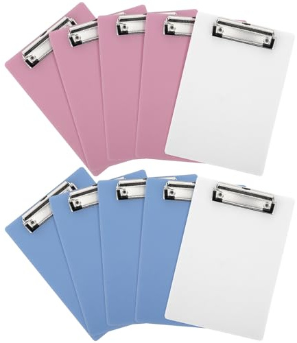 STOBAZA 10 pièces Porte-bloc Plastique Colorés Planchettes à Pince Légères avec Support Rigide Porte-documents pour École Bureau et Salle de Classe