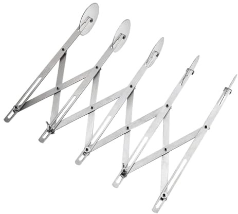 JOINPAYA Rouleau à Pizza 5 Roues en Acier Inoxydable Réglable, Trancheuse à Pizza Professionnelle pour Pâte et Pâtisserie, Coupe-pâte Multi-usage Cuisine Maison et Restauration, Outil