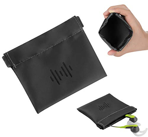 Custodia per auricolari Geekria Sports, custodia protettiva per cuffie in-ear, borsa da viaggio compatibile con Anker SoundBuds Sport, EP-B13, Jabra WAVE, Stealth (Nero)