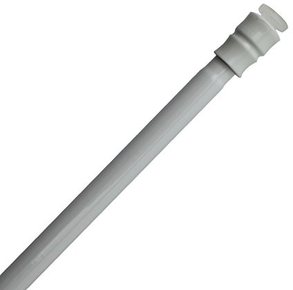 Klemmstange Sticky mit Schraubtechnik ausziehbar | Selbsthaftende Gardinenstange | kein Bohren und kein Kleben | bis 110 cm (60 - 90 cm, Weiß)
