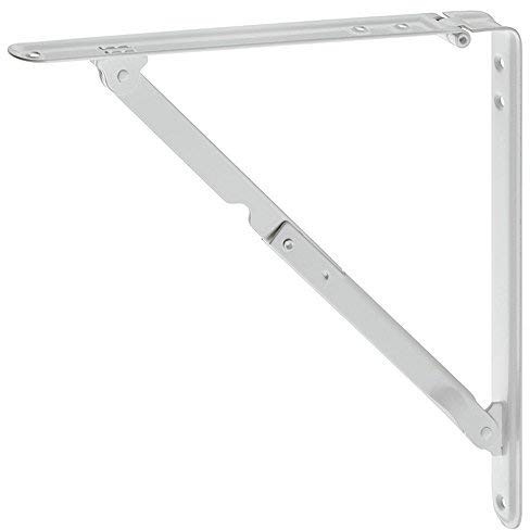 GedoTec Tischverlängerung Klappkonsole klappbar Klappträger mit Arretierung -H2036 | 400 x 400 x 29 mm | Stahl weiß beschichtet | Klappbeschlag Tragkraft 50 kg | Markenqualität für Ihren Wohnbereich
