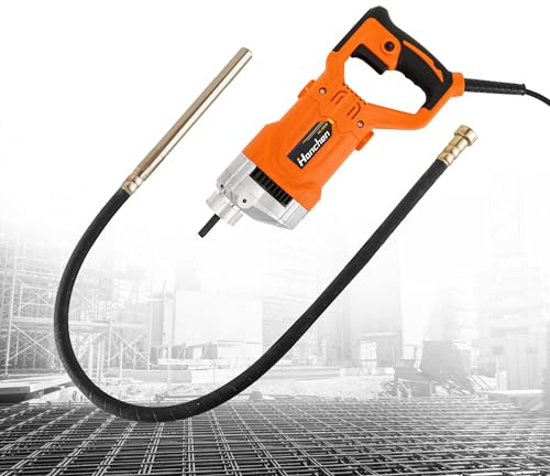Hanchen Vibreur Beton 1280W Vibrateur à béton 5000 r/min industriel haute puissance avec Aiguille Vibrante 2M, diamètre 35mm pour la construction en béton de ponts, tunnels, routes et maisons
