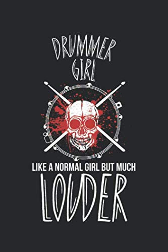Notenheft: Das Notenbuch für alle Schlagzeuger ♦ über 100 blanko Seiten im 6x9 Format zum niederschreiben deiner besten Songs und Lieder ♦ Motiv: Drummer girl 12