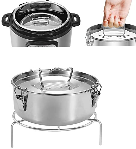 Molde para Hornear con Tapa, Máquina para Hacer Pasteles de Acero Inoxidable con Tapa y asa de Fácil Elevación Para Vaporera de 6 litros