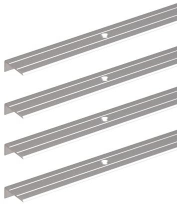 Alberts 499679 Treppenkanten-Schutzprofil | gebohrt | Aluminium, silberfarbig eloxiert | 1000 x 24,5 x 10 mm | 4er Set