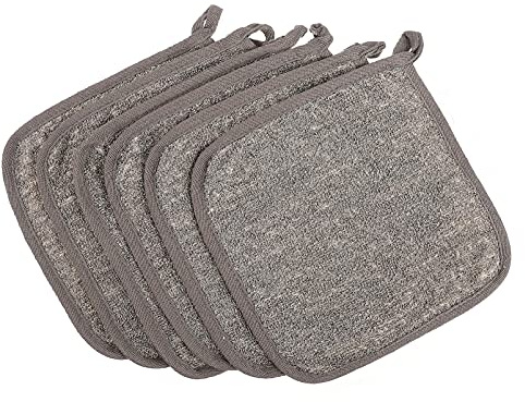 Lurrose 6pcs Exfoliating Shower Cloths for Face and Bath | Square Wash Cloth Set, Easy Hanging, Portable for Camping and Traveling