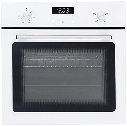 SIA SO103WH 60cm Single Electric Built-In Fan Oven with Grill, White, Digital Touch Control Display, Multifunctional, Easy Clean Interior, 2 Years Parts & Labour Guarantee