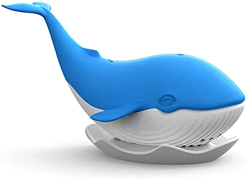 Tea Infuser for Loose Leaf Tea, Loose Tea Infuser Filter, Big Blue Whale Shape Food Grade Silicone Tea Infuser Fun and Creative Loose Leaf Tea Filter with Fine Mesh for Larger Cups