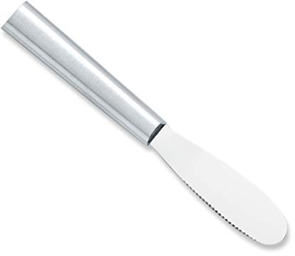 Rada Cutlery Party Spreader Knife (R135), 3.38 Stainless Steel Shallow Serrated Edge Blade, Silver Handle, Pack of 2