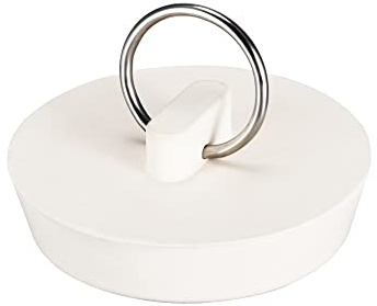 sourcing map Gummi Abflussstopfen,Waschbeckenstöpsel,Badewannenstöpsel mit Ring für Badewanner Küche Badzimmer fit 45-47,5mm weiß