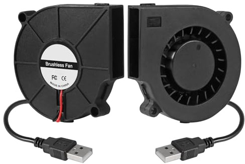 2PC 7530 Lüfter DC 12V 75x30mm Brushless Kühlung DIY PC Computer Fall Ersatz Kugellager 75mm - USB