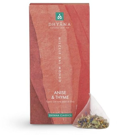 Anise & Thyme | Tisana Digestiva | Dopo Pasto | Gusto Dolce | Anice Timo Liquirizia Bacche di Goji | 15 Filtri Piramidali | Dhy?na® - Natural Leaf Tea