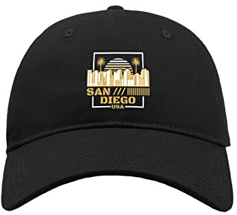Maikomanija San Diego California USA City Baumwolle Curved Visier Baseball Cap Dad Hat Unisex Sport Bequemes Top, Schwarz , One size