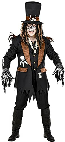 W WIDMANN MILANO Party Fashion - Voodoo Priester Kostüm Herren | Oberteil mit Weste und Hut, Hexendoktor, Dia de los Muertos, Halloween, Karneval