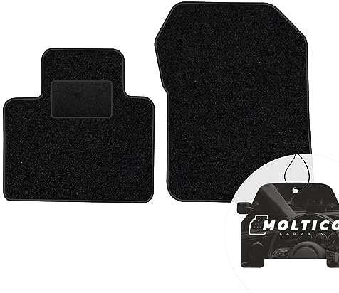 moto-MOLTICO Vorne Fußmatten Auto Velours Autoteppiche Schwarz Automatten Set 2-teilig passend für Renault Kangoo III ab 2021