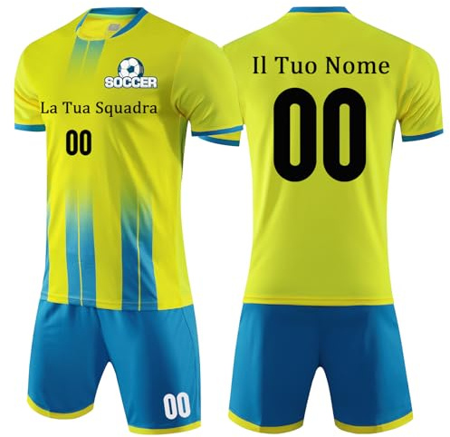 OPUTWDF Completo Calcio Personalizzabile la Maglia Set Divise e da Calcio Taglie da Bambino e Adulto Completino Calcio