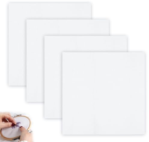 4 Pezzi Tela Aida per Punto Croce, Aida Panno Punto Croce Aida Ricamo Tessuto, Classico Riserva Tela Aida Bianca 14 CT per Ricamo Artigianato in Tessuto Decorazione, DIY Artistici Realizzare, 30x30cm