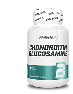 BioTechUSA Chondroitin Glucosamine | Combinaison de Chondroïtine et Glucosamine | avec Calcium et Magnésium, 60 Capsules