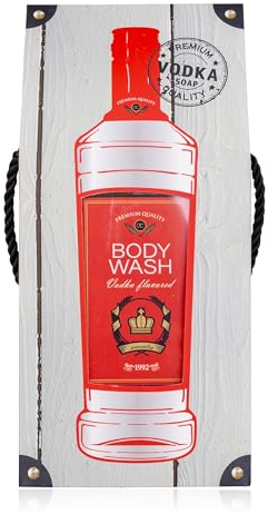 Accentra Gel douche/mousse de bain pour homme Vodka FLAVOR en bouteille avec boîte cadeau/sac cadeau aspect eau-de-vie, 400 ml, parfum : vodka – rechargeable