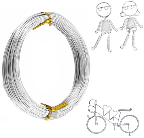 Basteldraht 1mm×30m, Silberdraht, Schmuckdraht, Aluminiumdraht, Draht zum Basteln, Flexibel Biegbar Silber Draht Zum Basteln Schmuckherstellung Garten Florist Modellieren (Silber)