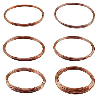 Kupferdraht, 12 Gauge/2mm 32.8ft/10m Weicher Schmuckherstellung, (Cu6Roll) | Kupferdraht, Reiner weicher Kupferdraht für Schmuckherstellung, mit Spule für DIY, Bildhauerei und Elektrokultur Gartenarbeit