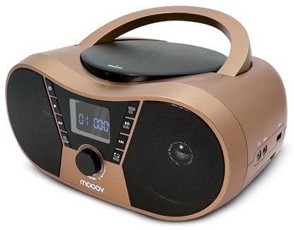 Lettore CD Copper & Black con radio FM, porta USB, funzione Sleep e ID3