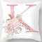 Tillskuch Pink Cushion Covers Cute Alphabet Decorative Throw Pillow Cover Square Letter Pillow Protectors for Sofa Couch Bedroom Chair Home Decor 45cm x 45cm(K)