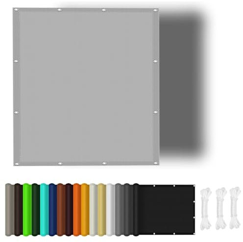 Tenda a Vela Rettangolare Quadrata 1.2 x 1.6 m Pes Protezione UV 98% Vela Ombreggiante Quadrata per Esterno Giardino, Grigio Chiaro