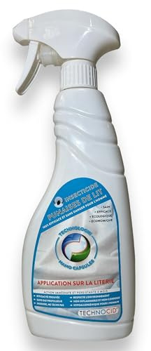 Insecticide Anti-Punaises de Lit professionnel - Spray 500ml | Traitement Préventif et Curatif | Efficacité 100% Larves et Adultes | Sans Odeur, Non Toxique, Anti-Taches, Technocid.