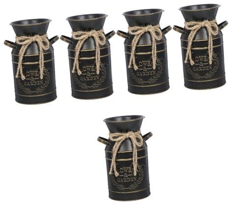 INOOMP 5pièces Seau à Vintage Galvanisé Pot De avec Poignées pour Décoration De Table Vase Chic pour Maison Et Jardin