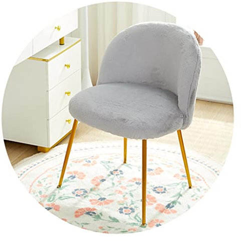Grauer Schminkhocker für Schlafzimmer und Nageltisch, bequemer Stuhl für Schminktisch und Teetisch, 54 x 45 x 75 cm