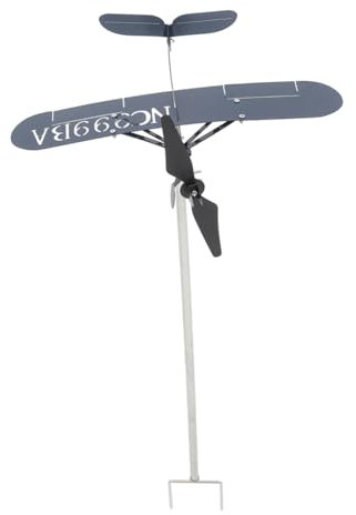 ROMISBABA Éolienne Métal Avion Décorative pour Jardin Et Pelouse Girouette Élégante Métal pour Extérieur Installation Facile Design Unique Et Charmante Décoration De Jardin
