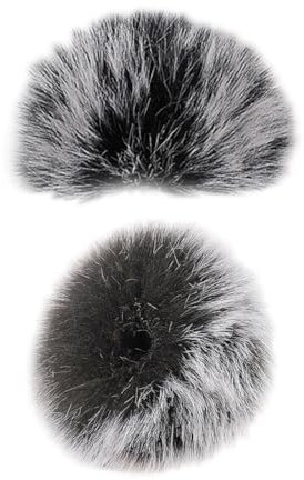 FSSTUD 2 Pcs Furry Lavalier Microphone Cover Lapel Microphone Wind Muff Small Fur Mic Wind Screen Soft Mic Protection Cover Mic Windscreen Plush Mic Windshield