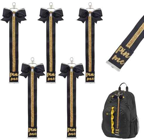 NICENEEDED 5 Stück Cheerpin Gurte Cheerleader Pin Me Schleife Schlüsselanhänger Cheerleader Schlüsselanhänger Mit Strasssteinen Schleife Pin Halter Für Tasche Und Rucksack