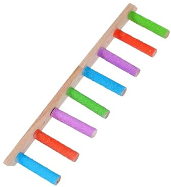 Vogelleiter aus Holz, Trittleiter aus Holz für Vogel, Papageienleiter, Kletterleiter aus Holz, robuste Vogelleiter, multifunktionale Krallenschärfwerkzeuge, interaktives Kistenzubehör für Sittich