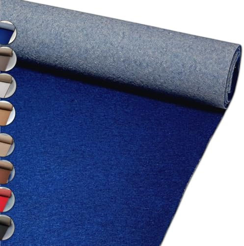 MadeInNature Moquette Événementielle Réutilisable et Robuste, Moquette Exposition et Stand classée Anti-Feu, Largeur 2 mètres, Couleur et Longueur au choix (Blauw, Longueur 400cm)