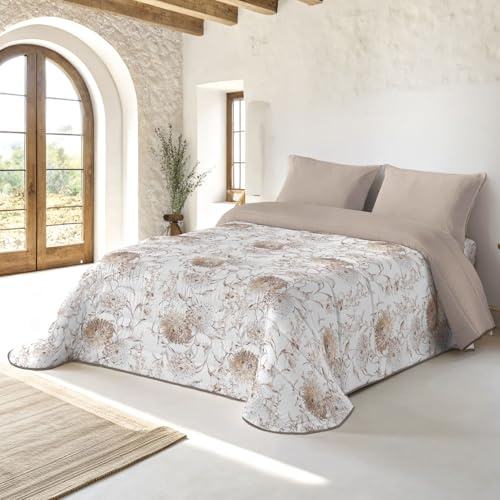 NATURALS - Edredón Nórdico Estampado 300 Gramos Cama 180-100% Microfibra Transpirable Tacto Pluma - 270x260 cm - Acolchado Extra Suave - Otoño/Invierno - Fabricado en España