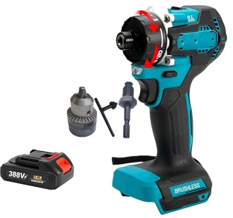 ZGJIAJU 20 + 1 Coppia 280N.m Trapano Avvitatore Elettrico A Batteria 1/4 Trapano Elettrico Avvitatore Avvitatore A Percussione Con Batteria Ricaricabile Coppia Elevata(Set plus)
