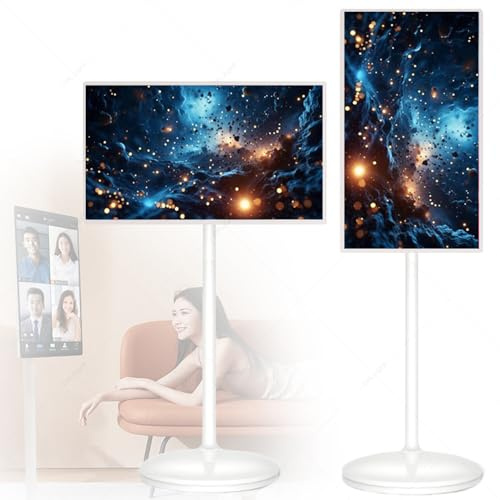 Pantalla Inteligente Móvil Todo En Uno Con Soporte Y Ruedas,Android 32 Full HD Ips Táctil,Filtro Luz Azul,Altavoces,Cámara 13mp,Android 13,Ideal Para Videollamadas,Ejercicios,Entretenimiento M1