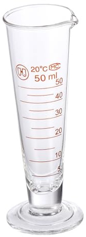 ARTIBETTER Vaso Medidor de Vidrio Grueso con Base Estable y Escala Graduada Transparente para Laboratorio y Experimentos Químicos Escolares