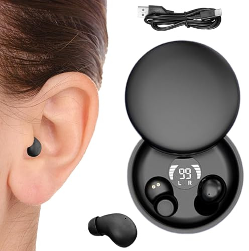 Générique Sleep Earbuds | Low Profile Tiny Discreet Hidden Sleeping Earbud | Lightweight Waterproof Wireless Noise Cancelling with Charging Case for Home, Work, Gym, Travel, Outdoor, Commute