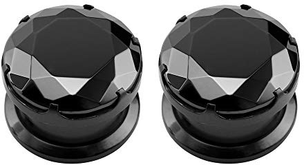 ZeSen Jewelry Plug Gauge Schwarz Zirkon Flesh Tunnel Edelstahl Schraube Stecker Ohr Tunnel 4-10mm Expander Bahre Piercing Bijouterie