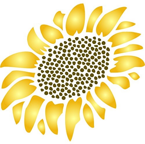 Sunflower Stencil - 12.5 x 15cm (S) - Reusable Large Flower Plant Seed Wall Stencil Template