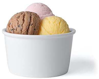 Holst Porzellan ES 301 SET 2 Porzellan Eisbecher, Gelateria mit Eislöffel, weiß, 10.5 x 10.5 x 6 cm, 6 Einheiten