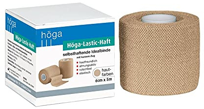 Höga-Lastic-Haft hautfarbene kohäsive Idealbinde mit kurzem Zug, selbsthaftende (kohäsive) Idealbinde mit kurzem Zug, 6cm x 5m gedehnt