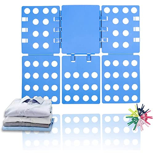 ValueHall Faltbrett 56 x 68cm Kleidung Falter Verstelltbar Pollover Hosen Hemden Wäsche Kinder für T Shirt Falten Wäschefalter Wäschefaltbrett und Hemdenfalter V7031A (Blau)