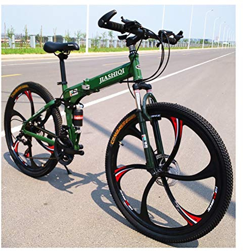 MTTKTTBD Mountainbikes Faltbares Leicht Faltrad mit Doppelte Stoßdämpfung,Quick-Fold-System 26 Zoll 21 Speed Klappfahrrad Folding City Bike mit Gabelfederung