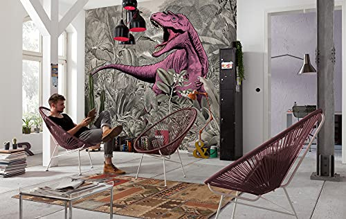 Komar Vlies Fototapete - Pinky - Größe: 350 x 280 cm (Breite x Höhe) - Dino, Dinotapete, Pop-Art, Dinosaurier, Kinderzimmer, Tapete - IAX7-0022