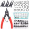 Cimeton Lot de 261 pinces à anneaux 4 en 1 et anneaux de retenue comprenant une pince et 12 tailles de circlips pour travaux de réparation automobile et de moteur