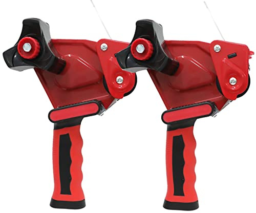 WELSTIK 2-Pack Heavy Duty Tape Dispenser Gun, 2 Inch Professional Packing Tape Gun w/Ergonomic Silicone Non-Slip Handle. High-Volume Shipping & Moving Tool for Warehouse, E-Commerce, Amazon FBA Prep